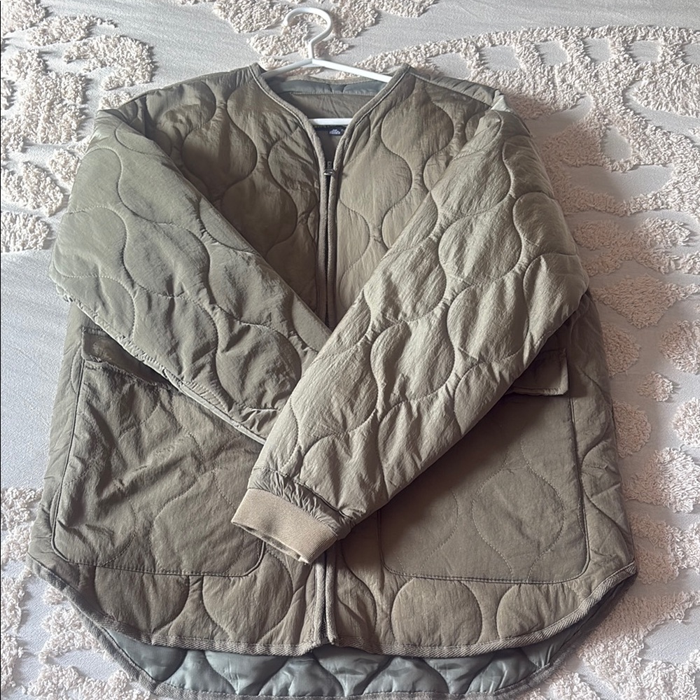 Design Lab Lord & Taylor Olive Utility Jacket